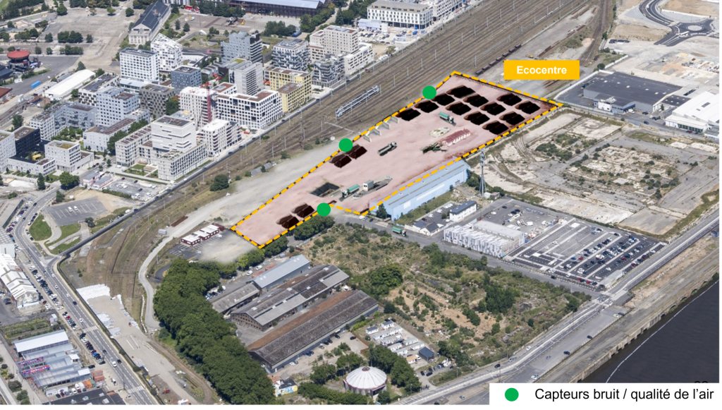 ecocentre capteurs 1024x581 - L'écocentre : une plateforme dédiée à la gestion mutualisée et au réemploi des chantiers de l'île de Nantes